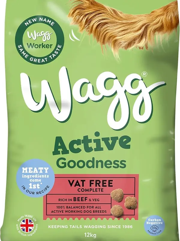 Wagg Active Goodness Complete Dry Adult Dog Food Beef & Veg 12kg - For All Active Working Dog Breeds 1
