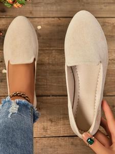 Women's Solid Color Pointed Toe Flat Shoes, Slip on Flats, Casual Comfortable Slip on Shoes for Daily Wear, All-match Commuter Shoes for Work & Daily Wear, Slip on Moccasins