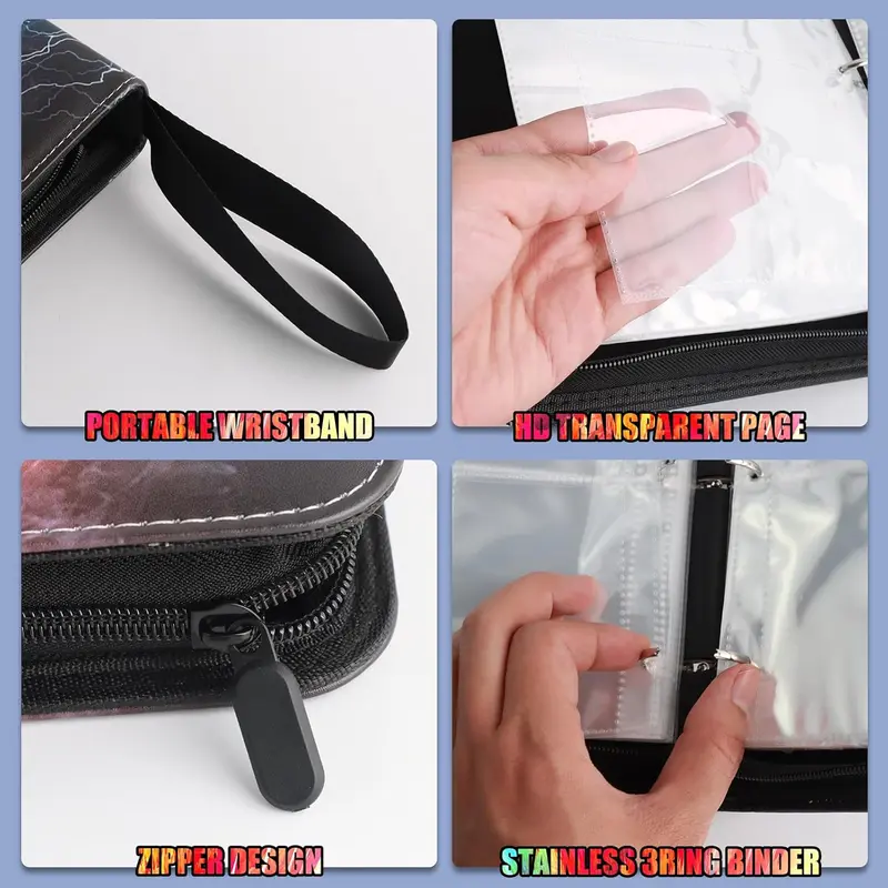 Football Card Holder, Waterproof PU Leather Binder With 50 Page 400 Pockets for Trading Cards, Detachable Sleeves for Baseball, Sports Star, and Game Cards 3