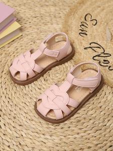 Toddler Girl's Fashionable Heart Decorated Slingback Strap Sandals, Casual Comfortable Soft Sole Summer Beach Sandals for Beach, All-match Commuter Shoes for Daily Wear
