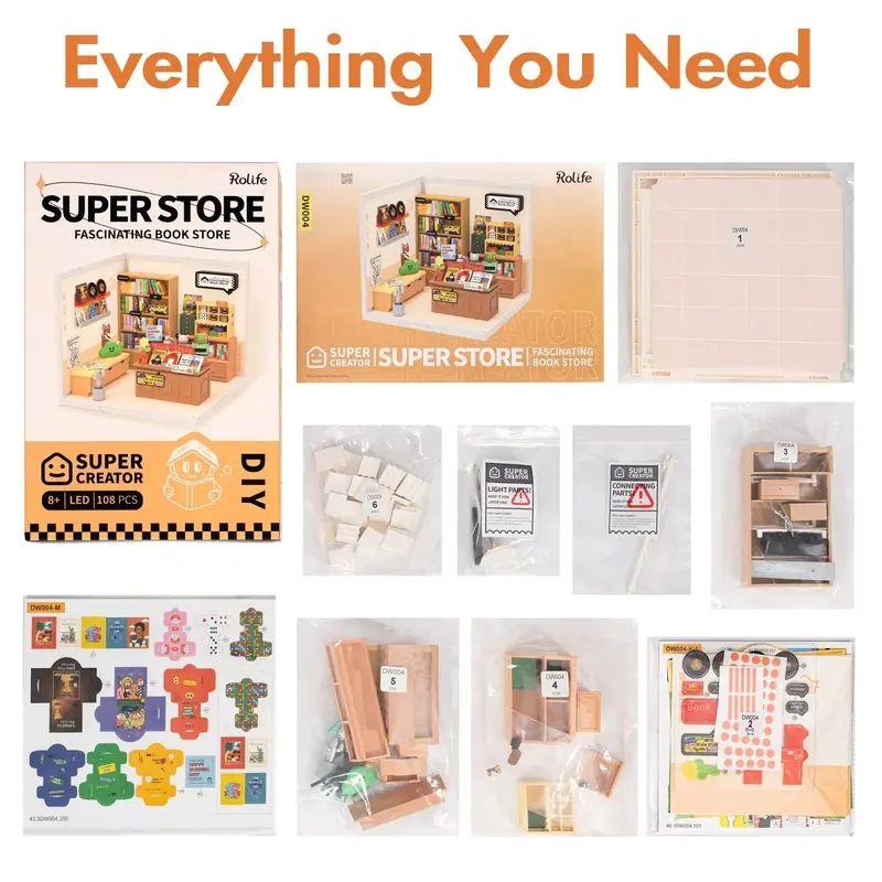 Rolife Minature Dollhouse Super Store Series 3D DIY Plastic House 1:24 for Gifts 5