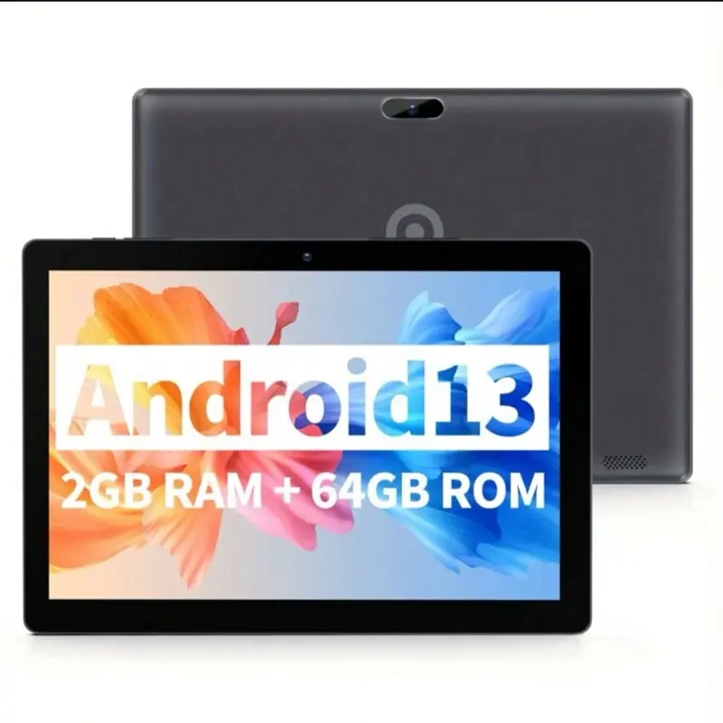Pritom 10 Inch HD Touch Screen Android Tablet 2GB RAM 64GB ROM 512GB Expand WiFi Wireless Dual Camera GMS Certified Latest Android 13 OS No Charger - Durable, Games, Cellphone, Port, Smartphone, Device 0