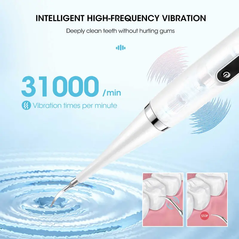 Tooth Scaling, Tooth Whitening Brush, electric tooth cleaner, home bargains electric toothbrush leopard print all in one plus spare heads and  tools, Powerful Ultrasonic Plaque Remover for Teeth with 5 Modes - Dental Tooth Cleaner 5