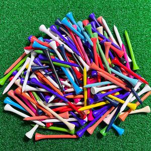 Multicolor Golf Tee Pegs, 100pcs Wooden Golf Tee Ball Holder, 83mm/70mm/54mm/42mm Lightweight Golf Nails, Outdoor Golf Accessories, Spring Sports & Outdoor Accessories