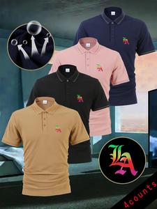 Men's Regular Fit Plain Polo Shirt, Casual Short Sleeve Collared Top for Summer, Fashion Men's Clothes for Daily Wear