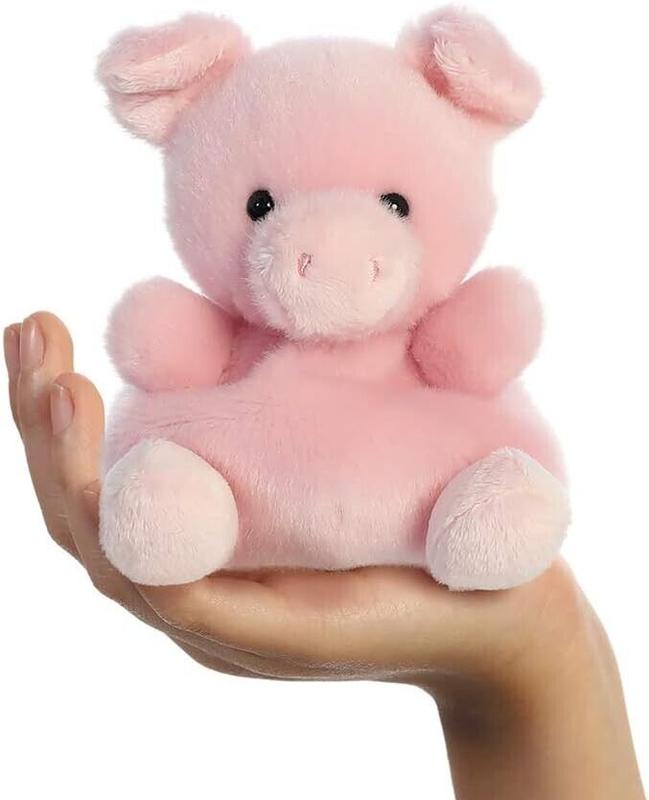 Aurora Palm Pals, Wizard The Pig Soft Toy, 61242, 5 inches, Pink 3