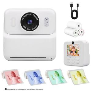[UK Local Delivery]Instant print Camera, thermal printing multiple colors,Polariod,HD LCD Screen , Rechargeable battery, 1080P Camera, Birthday Gift for Boys & Girls,Mini cute digital Cameras, Electronic Gift Set, Photo Camera,