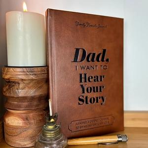 Dad's Story Journal, 1 Count Guided Memoir Book with Prompts To Share Life & Love, Keepsake Family Legacy Diary, Gift for Dad