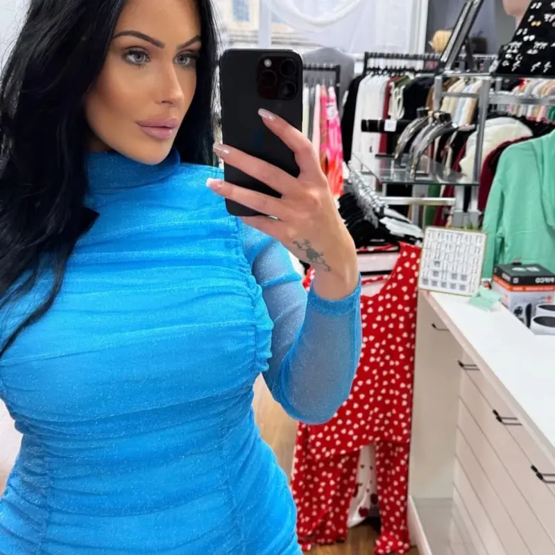 Mesh blue dress Womenswear going out rave festival 0