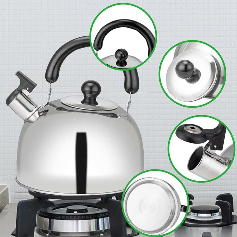 Ram 3L Heavy Duty Camping Whistling Kettle Camping Kettle for Gas Stove Travel Camping Holiday Portable Teapot Kettle 3 litres 2