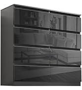 Product Introduction of High Gloss Chest of Drawer, 8 Drawer Bedroom Chest of Drawer Bedside Table Cabinet for Bedroom Living room Furniture, Black, 120W x 40D x 97H cm 23