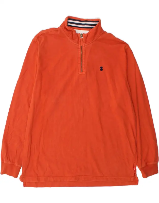 Pre-Owned Vintage IZOD Mens Zip Neck Sweatshirt Jumper XL Orange Cotton 1