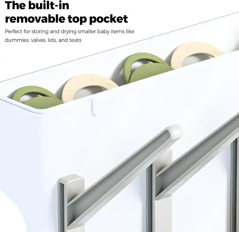 Baby Bottle Drying Rack – 3-Tier Vertical Design with Detachable Drip Tray, Quick Drying for Baby Bottles and Pump Part Cleaning 8