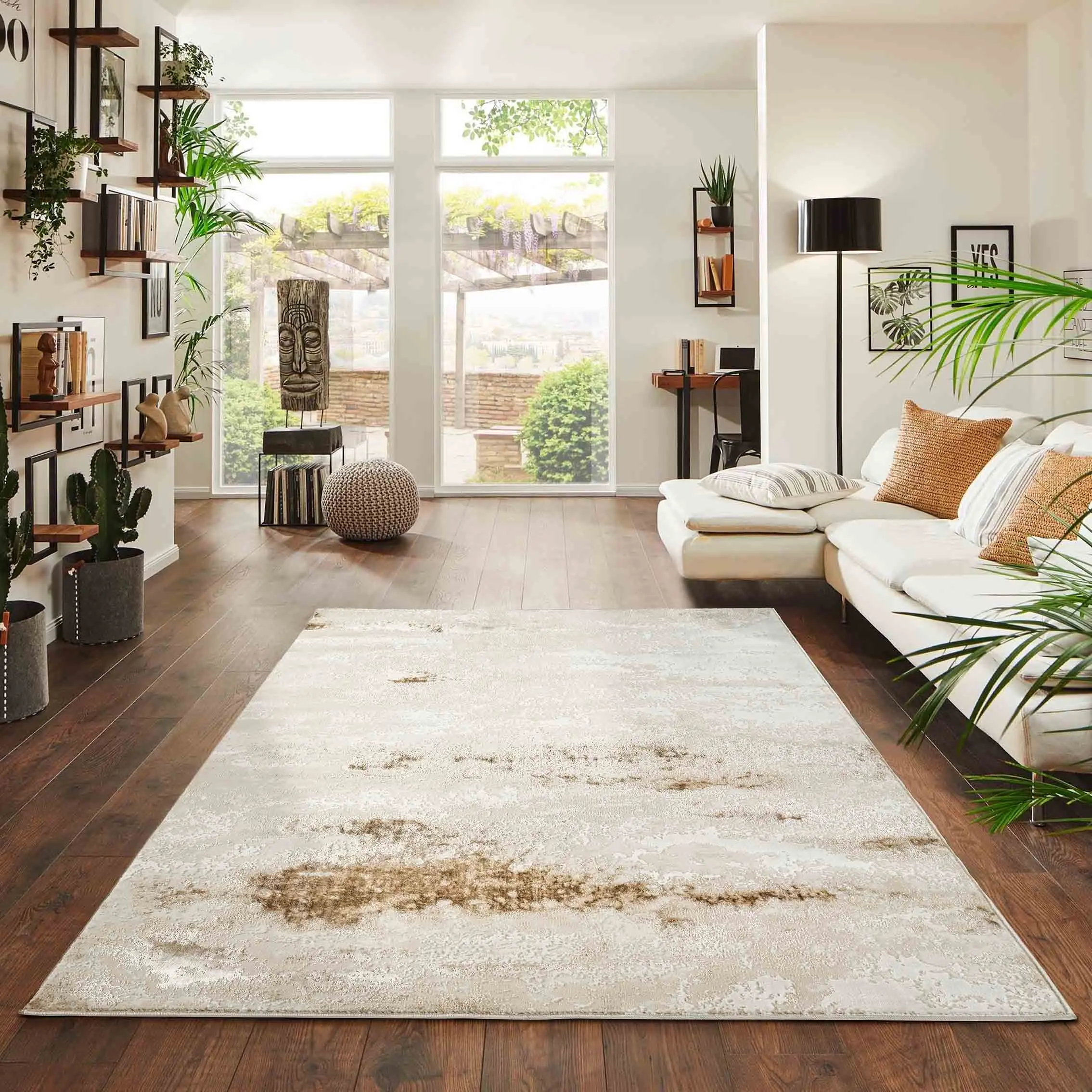 Emperor Onyx Abstract Rugs  - Beige