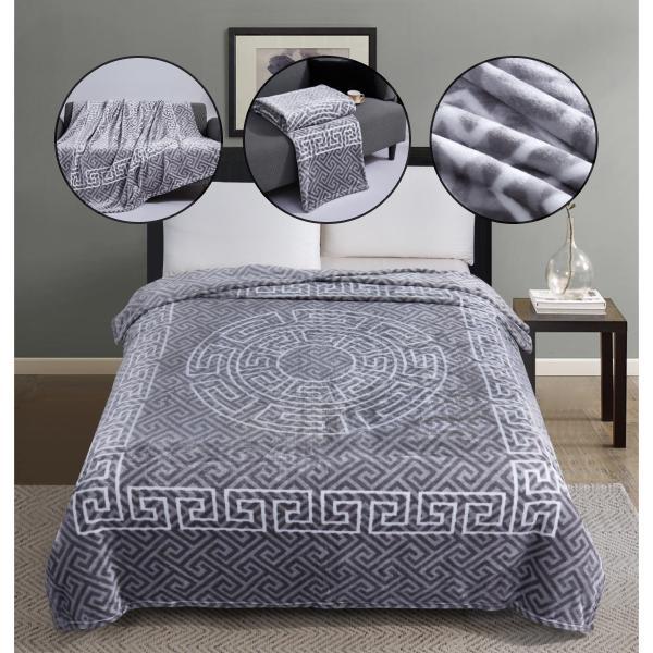 Thread & Tailor Luxurious Faux Fur Fleece cooling blanket Throw with Elegant Greek Border – Ultra-Soft Blanket for Bed, Sofa, or Chair – Premium Cozy Decor for Home, Travel, or Office – TikTok Trending Plush Throw for Comfort, Warmth & Stylish Gifting 4