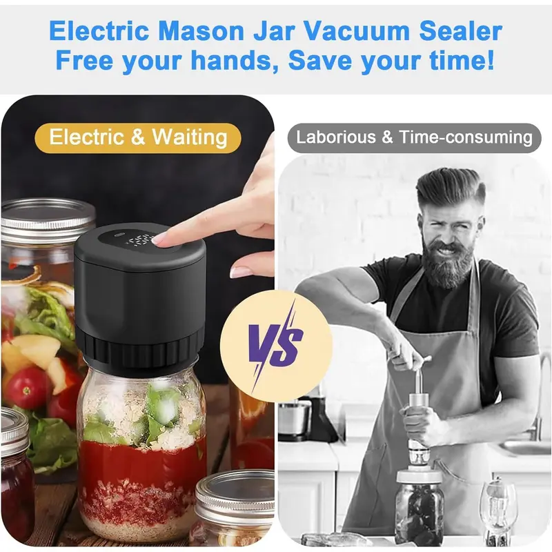 2025 Electric Mason Jar Vacuum Sealer Kit for Food Storage Automatic Jar Sealer. UK 3