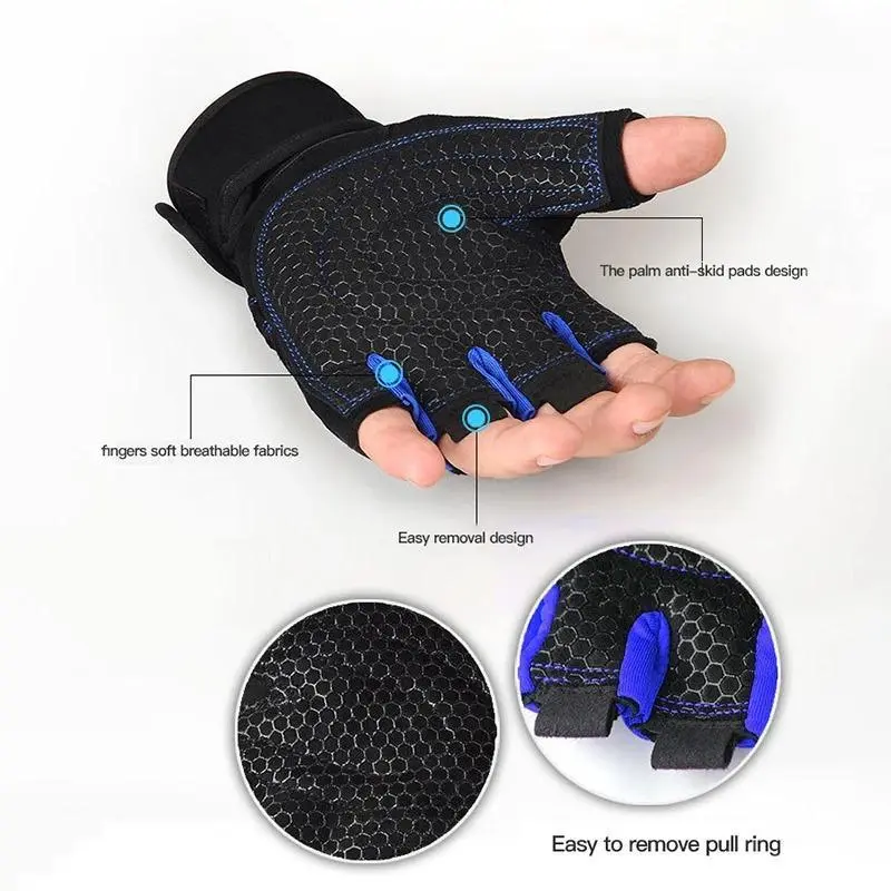 Gym Gloves for Men Women Fitness Weight Lifting Wristband Gloves Body Building Training Sports Exercise Cycling Glove Shockproof 4