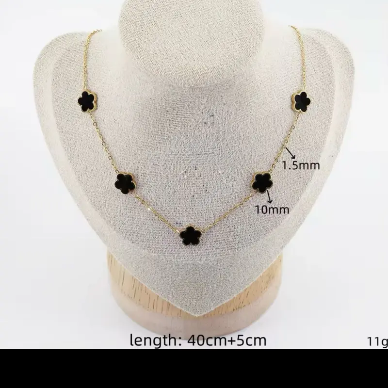 Fashion Shell Clovers Five Leaf Flower Necklace Stainless Steel Five Leaf Luck Clover Jewelry in Various Colors 5