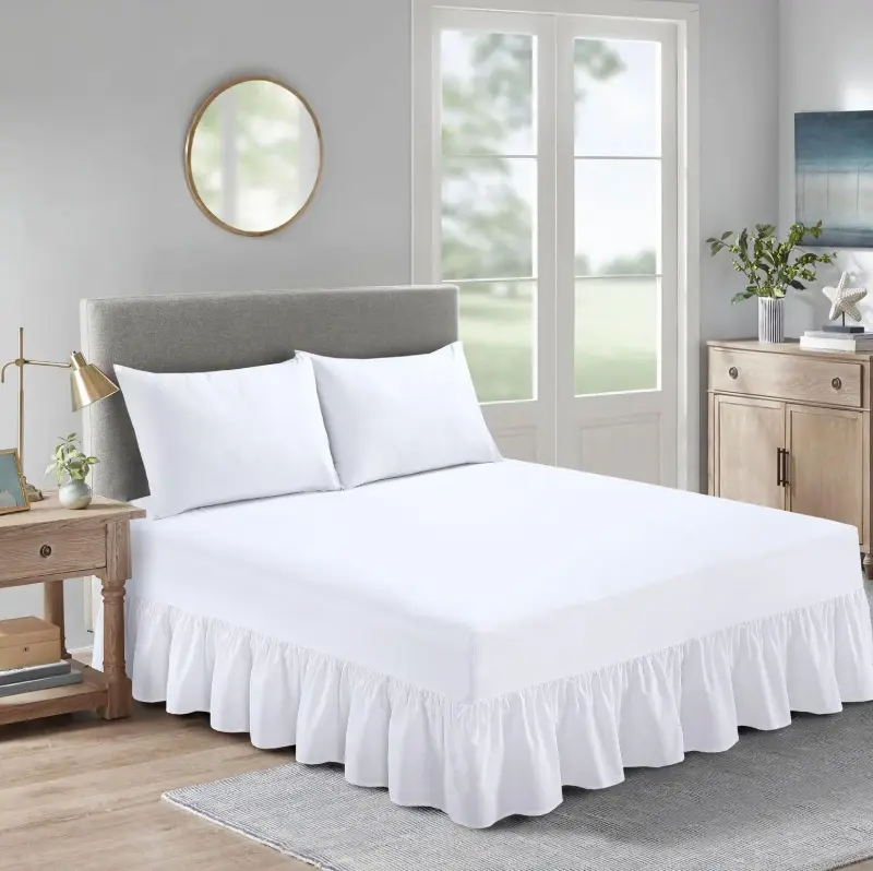 Luxury Extra Deep Frilled Valance Fitted Bed Sheet 100% Soft Polly Cotton Material Hotel Quality Single Double King