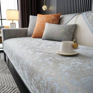 Thick Chenille Seat Cushion, Single Non-Slip Sofa Cover, Solid Color Plaid Sofa Settee, Living Room Dustproof Pad, Home Decor Protection