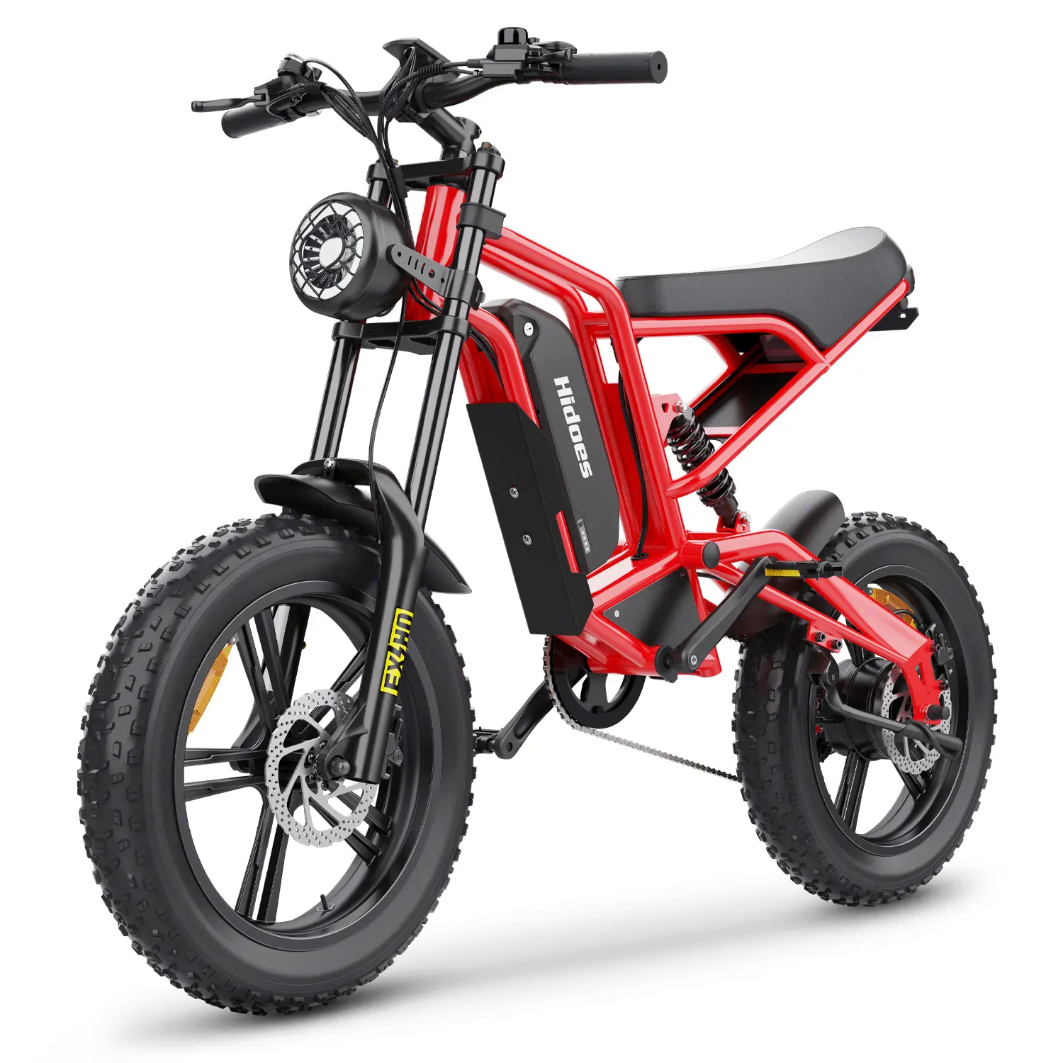 Hidoes B6 20"x4.0" Fat Tire Electric Motorcycle-Style E-Bike – 1200W 48V 15Ah, Dual Suspension, 7-Speed Shimano, Up to 50KM/H Adjustable Speed
