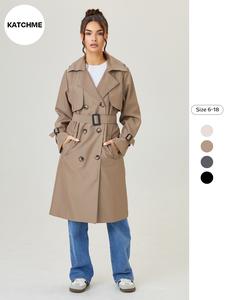 Over Knee Mid-Length Loose Fit Trendy Coat Jacket, Elegant Style, Plain Pattern, Fall & Winter Fashion, Women's Outerwear
