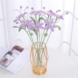 10pcs Handmade Artificial Crochet Orchid Flower with Stem for Home Wedding Arrangement(without vase)