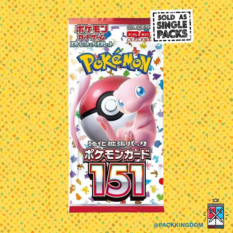 Pokémon 151 Japanese Booster Pack (Single) – Rare Kanto Cards & Exclusive Hits (7 Cards Per Pack) 0