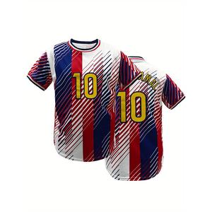 [Free Name and Number Customization Within 12 Hours] No. 10 3D Printed Football Jersey T-shirt Breathable Short-sleeved Top