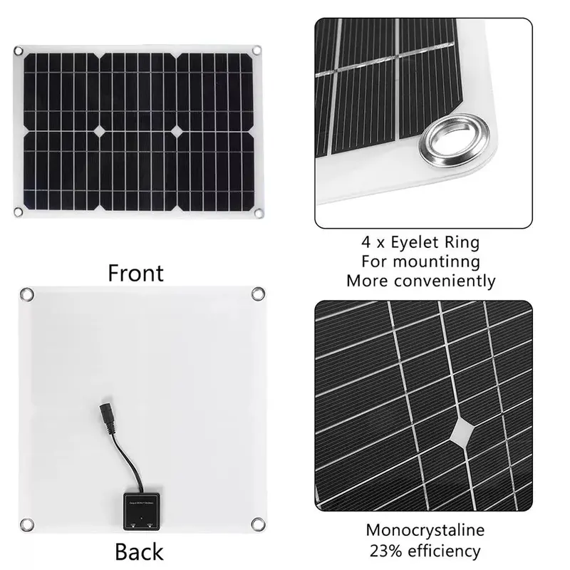 1000W Solar Panel Kit Controller 12V Battery Charger Dual USB Caravan Boat UK 5