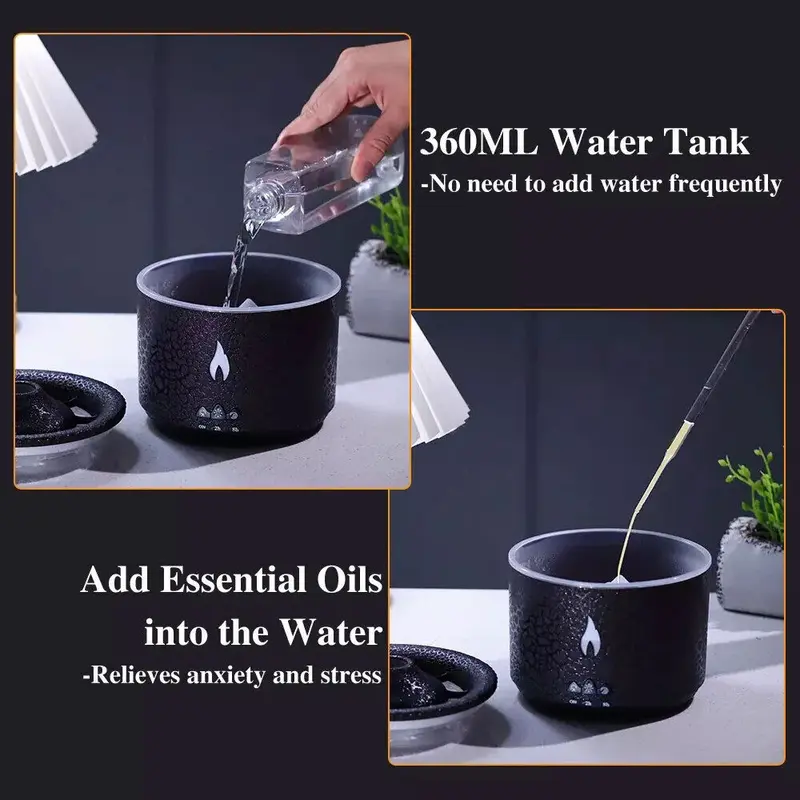 Flame LED Essential Oil Diffuser Aroma Aromatherapy Air Ultrasonic Humidifier UK humidifier  bedroom 1