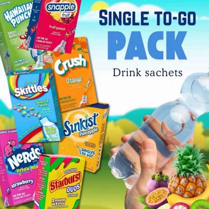 USA Singles To Go Sachet Drink Mixes - 90+ Flavours, Sugar Free, Zero Sugar Beverage - Select Flavour 8