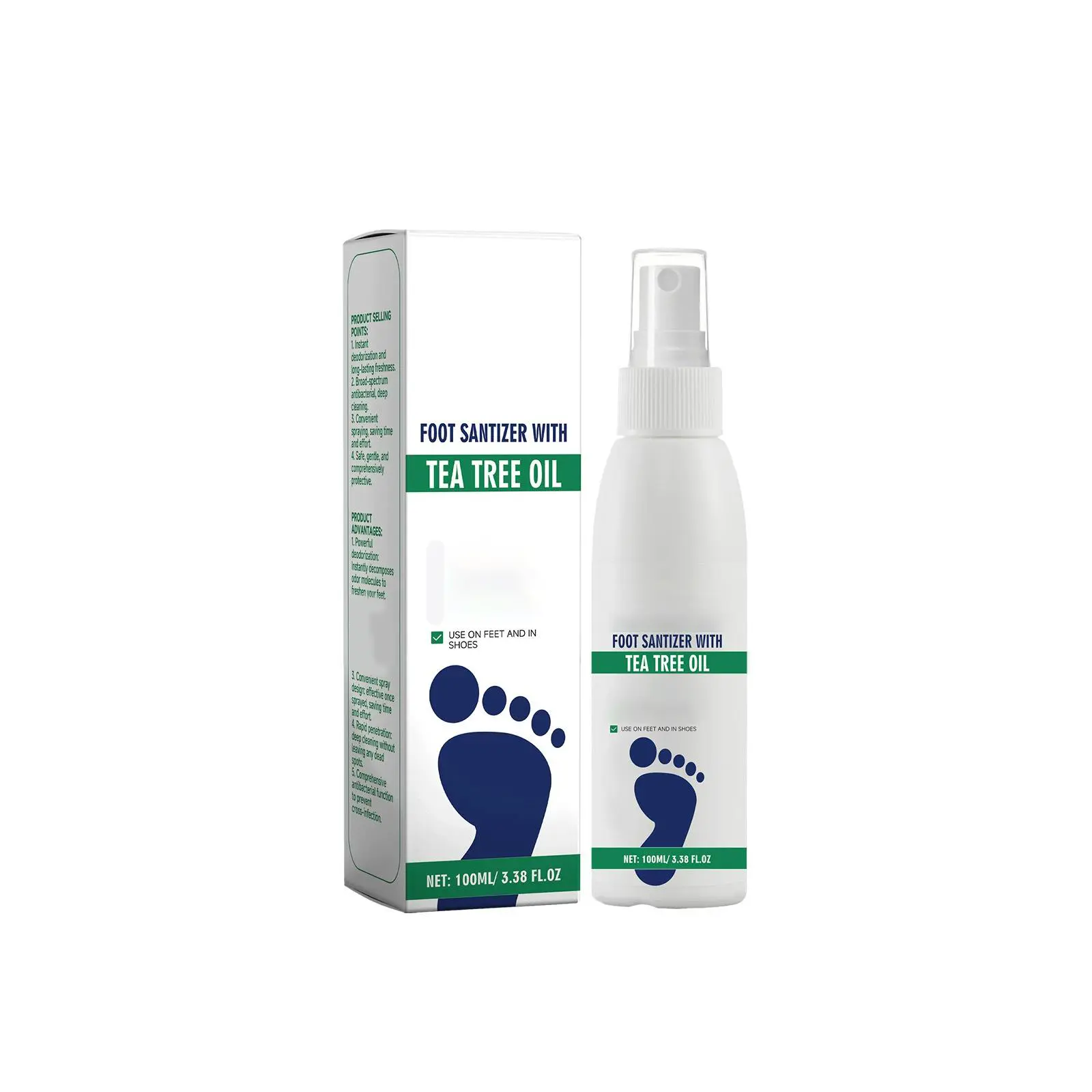 Foot Spray with Tea Tree Oil, Foot Care Dry Feet Plantar Moisturizing Deodorant, Advanced Foot and Nail Spray Moisture Moisturizer
