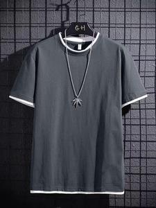 Men's Solid Color Short Sleeve Tee, Loose Casual Fashion T-shirt for Summer, Men's Top for Daily Wear, Tropical