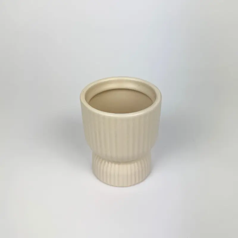 Ceramic 7cm Cream Neck Pot 0