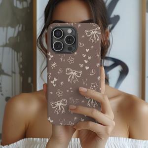 Bow Pattern Phone Case, Phone Protective Cover, Phone Accessories Compatible with iPhone 11 12 13 14 15 Pro Max