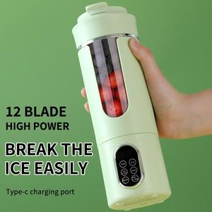 Portable USB Rechargeable Juicer Blender, Fruit & Vegetable Juicer with LED Display, Household Kitchen Appliances for Milkshakes & Juice, Ice Maker Machine