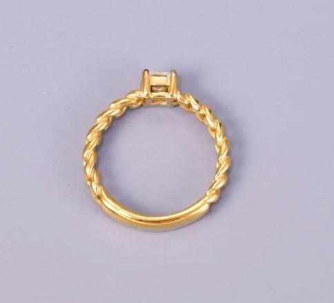 Chain Ring - Stainless Steel Zircon 18K Gold Plated Rings 4