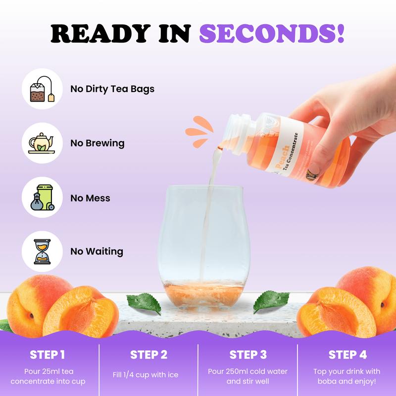 Bubble Tea Kit | Peach & Mango Fruit Tea with Popping Boba (serves 12) 2