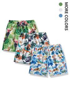 Men's All Over Print Drawstring Waist Shorts, Casual Loose Elastic Waist Pocket Shorts for Summer, Men's Bottoms for Beach Vacation