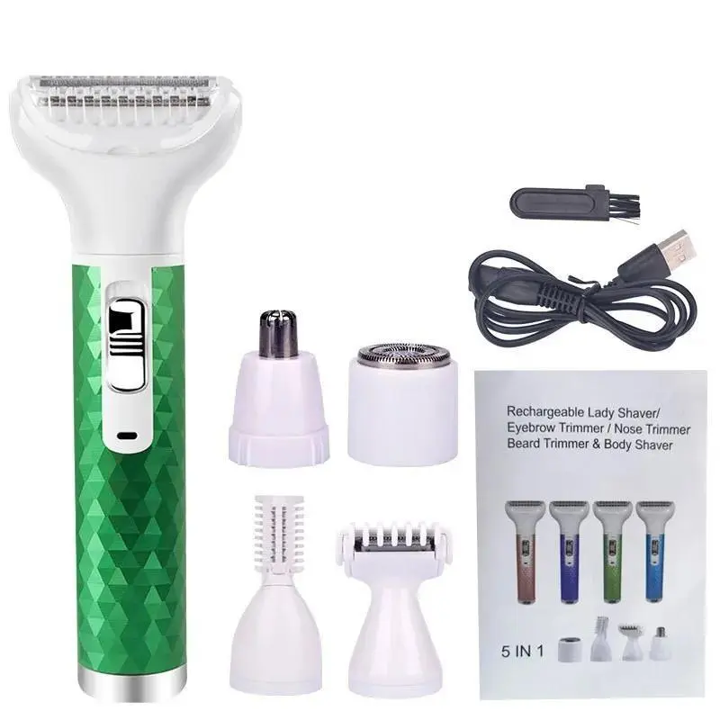 5-in-1 Multifunctional Lady Shaver Hair Removal Device Electric Eyebrow Shaper Armpit Hair Intimate Shaver 4