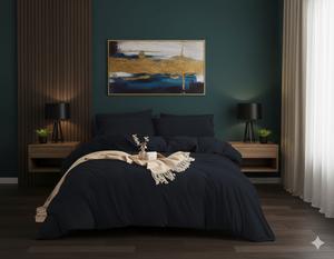 Christmas Bedding Sets Luxury 4 Piece White MicroFibre Soft Breathable Hotel Quality Duvet Cover Fitted Sheet & Pillowcases Machine Washable for Home Guest Room Airbnb Single Size BeddingSetUK