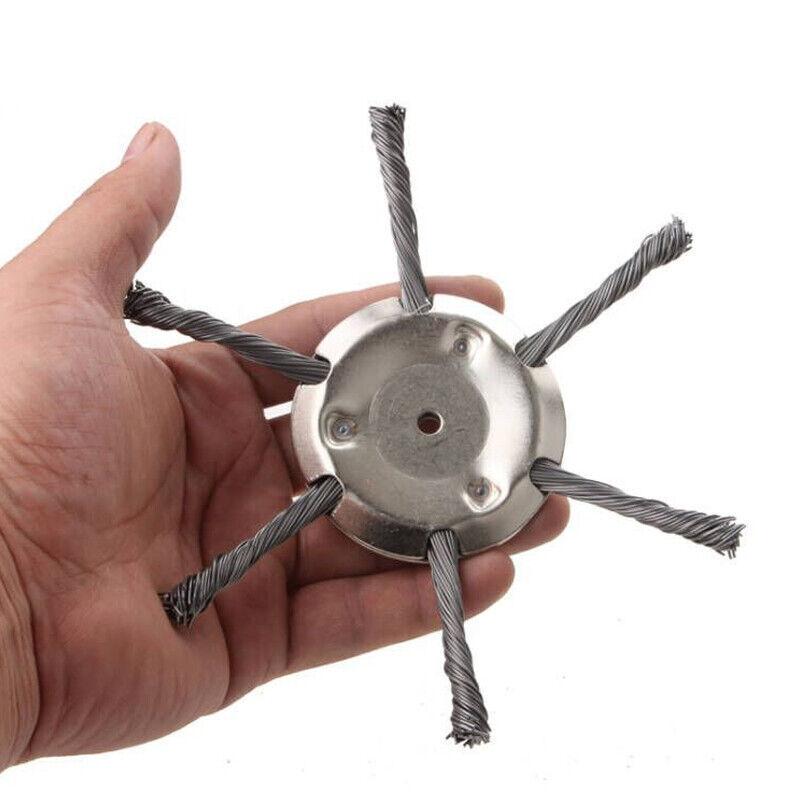Steel Wire Wheel Grass Trimmer Head, Lightweight Lawn Mower Attachment, Electric Weed Eater Edger Tool for Garden Landscaping, Circular, Parts 5
