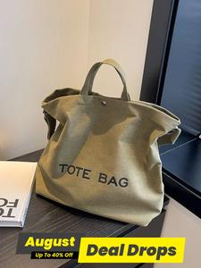Fashion Letter Pattern Tote Bag, Large Capacity Shoulder Bag for Women & Men, Casual Trendy Versatile High-quality Daily Commuting Bag