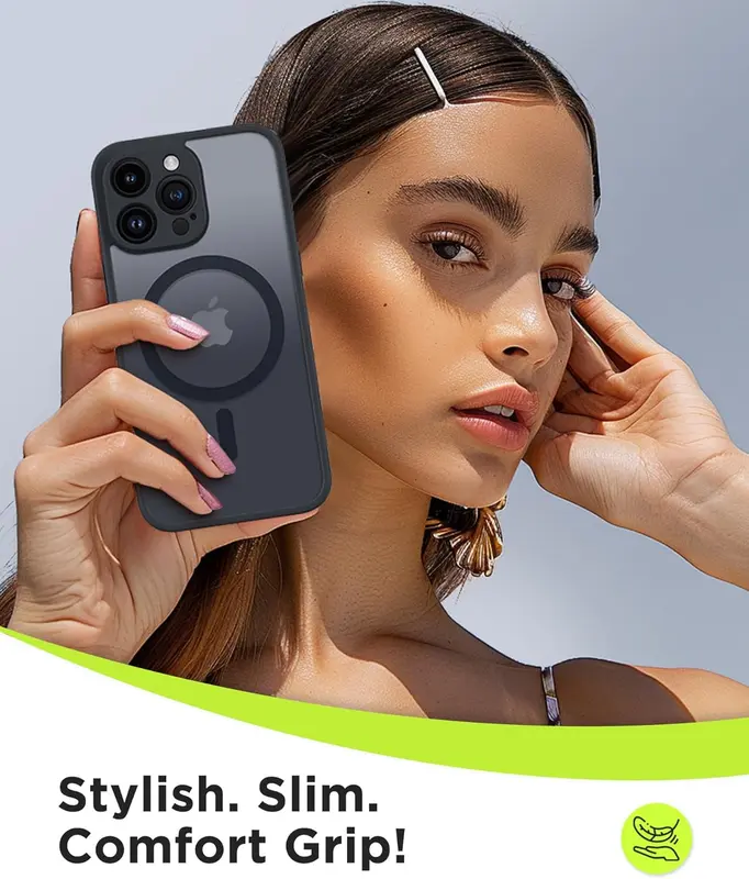 Ultra Protection Matte Phone Case, Built-in Camera Lens Protector, Magnetic Wireless, Soft Rubber, Accessories Cover 7