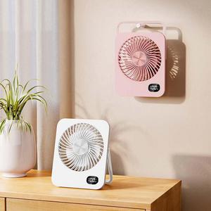 Portable USB Rechargeable Table Fan, 180° Rotatable Foldable Personal Fan with Power Display, 3-speed Adjustable Ultra-quiet Fan for Home Office