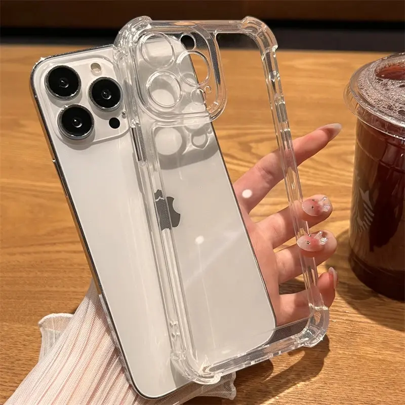Luxury Shockproof Transparent Case for iPhone – Soft Bumper Protection & Sleek Design 4