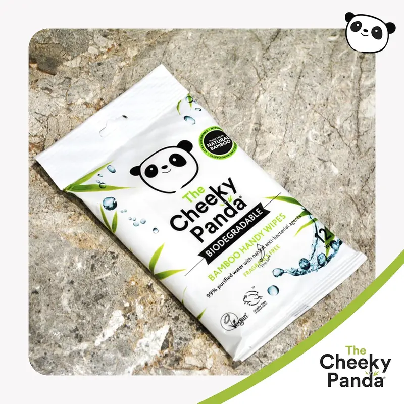 The Cheeky Panda Bamboo Hand Wipes | 12 Travel Wipes | 100% Plastic Free and Biodegradable Wet Wipes Healthcare Bathroom 3
