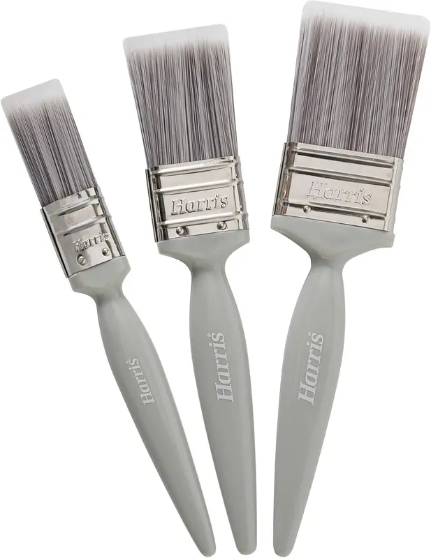 Essentials Walls & Ceilings Paint Brushes - 3 Brush Pack (1", 1.5", 2") - Grey 0