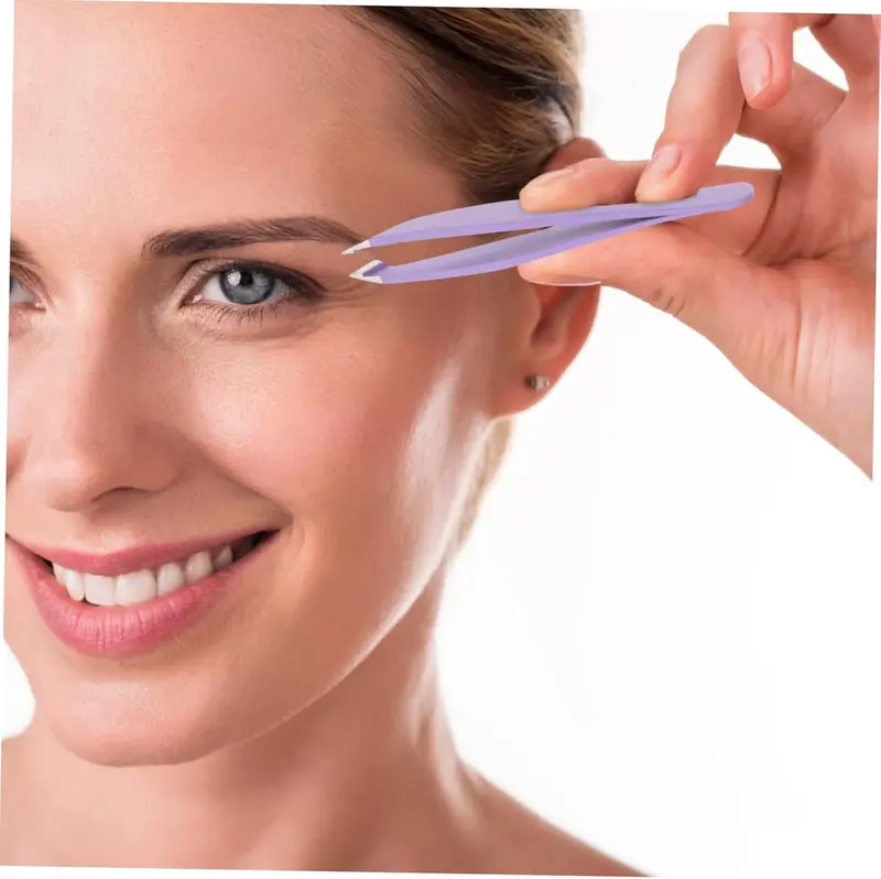 Mini Portable Eyebrow Tweezers Set Professional Stainless Steel Outdoor Travel Tweezers Slant Tip and Pointed Precision Eyebrows Tweezers Very Precision for Facial Hair Removal 5